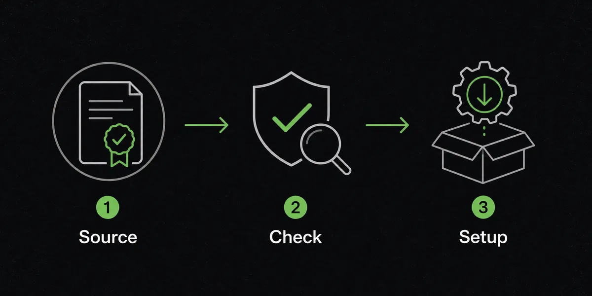Editorial step flow for checking the source before setting up an FF14 launcher